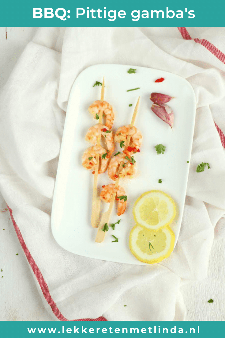 Pittige gamba's van de bbq