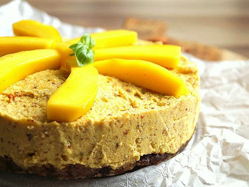 rauwe mango cheesecake