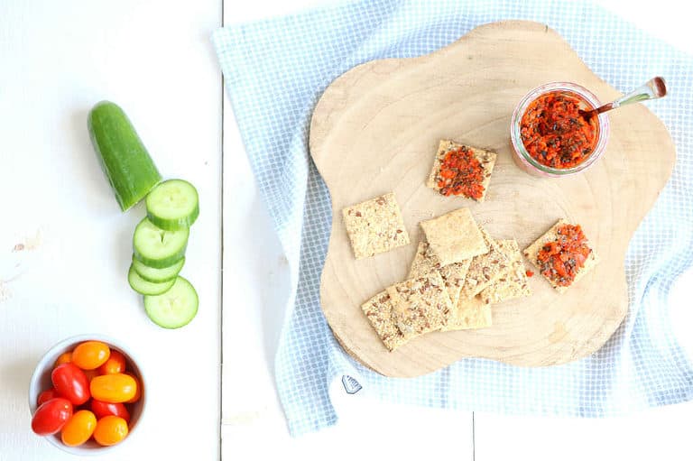 zelf paprika tapenade maken a