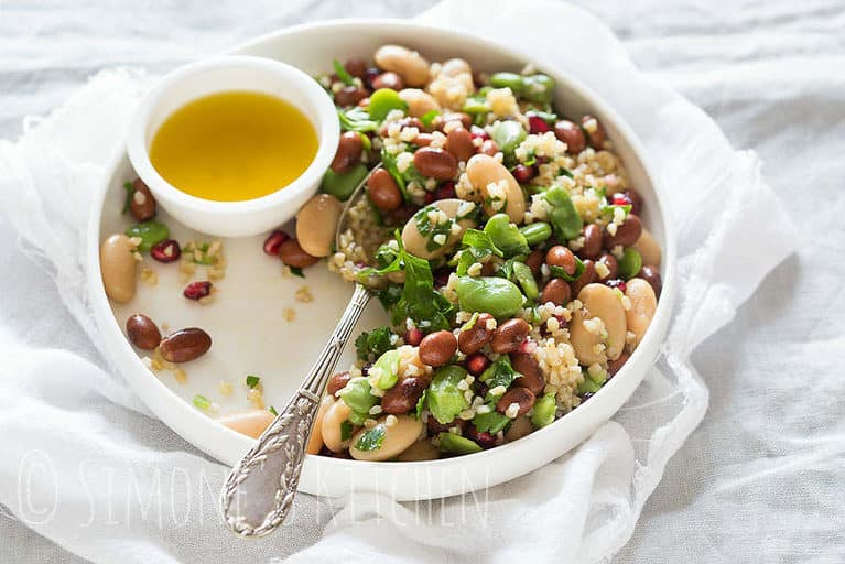 Bonensalade met verse tuinbonen en peterselie
