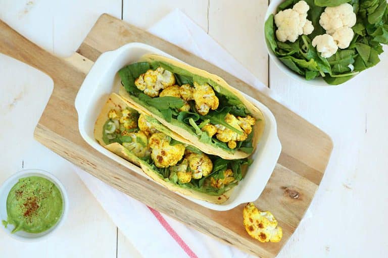 Bloemkool curry wraps