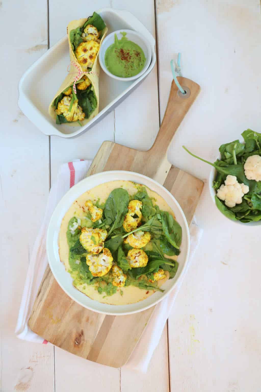 bloemkool curry wraps