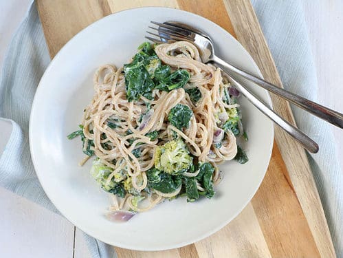 eenpans spaghetti met spinazie