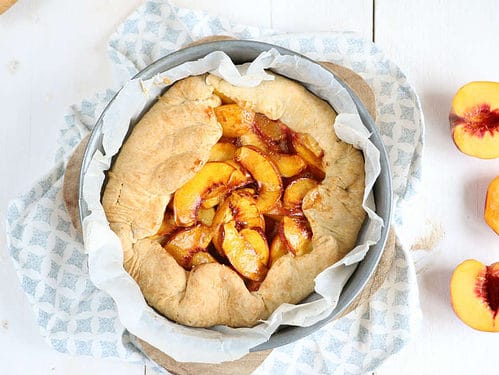 galette met perzik