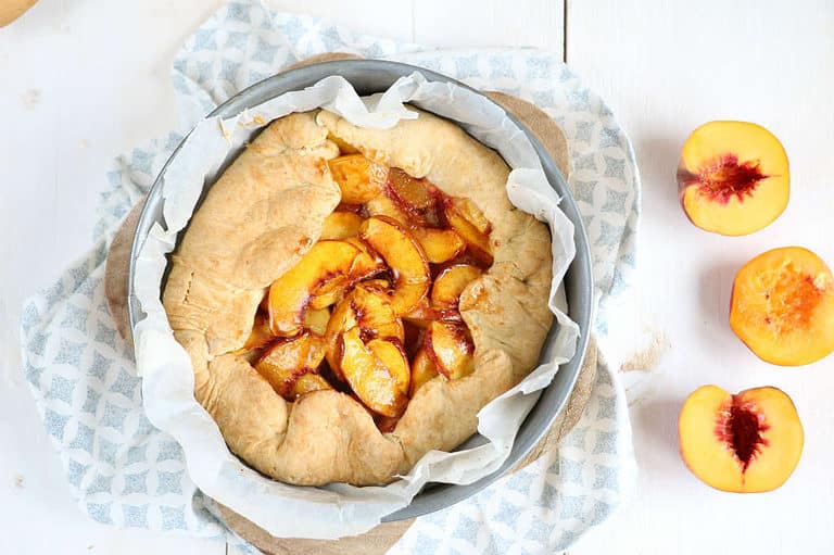 galette met perzik