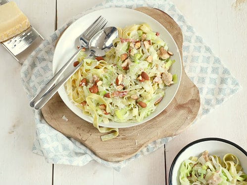 tagliatelle met romige preisaus