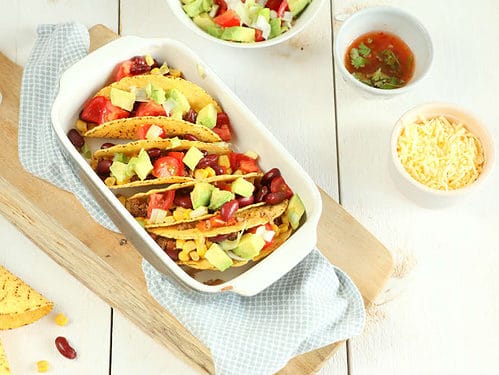 taco's met gehakt en tomatensalsa