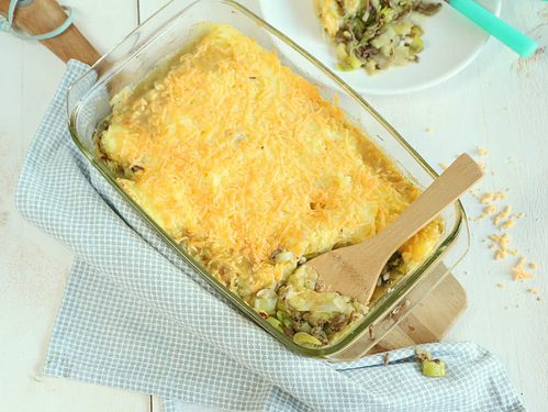 Prei ovenschotel met gehakt
