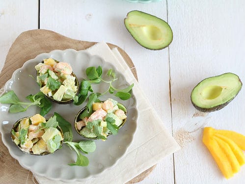 Gevulde avocado met garnalen
