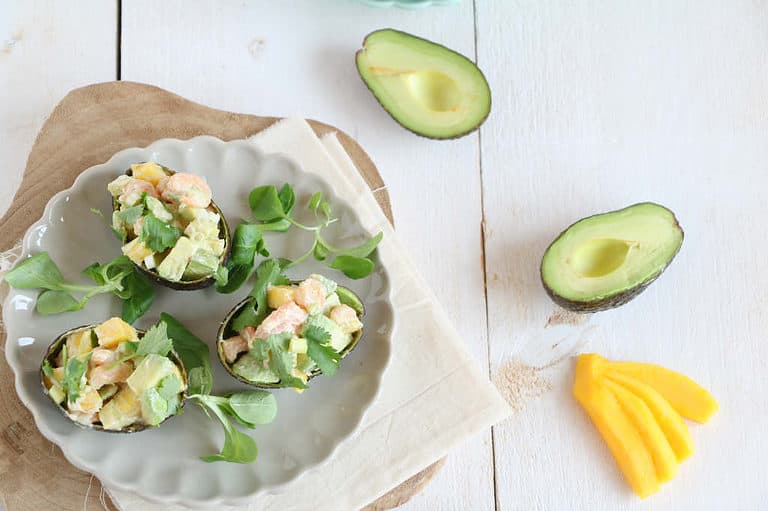 Gevulde avocado met garnalen
