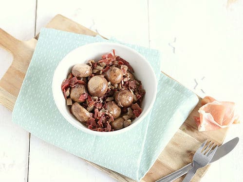 Champignons met witte wijn