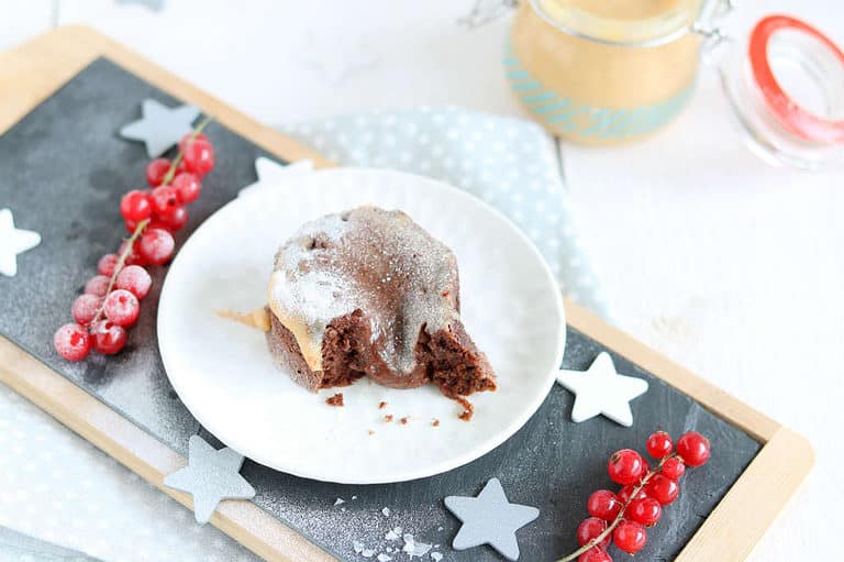 Lava cake met salted caramel