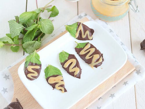 Muntblaadjes met chocolade