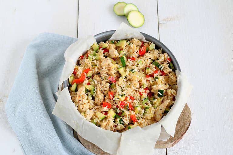 Courgette taart met kip