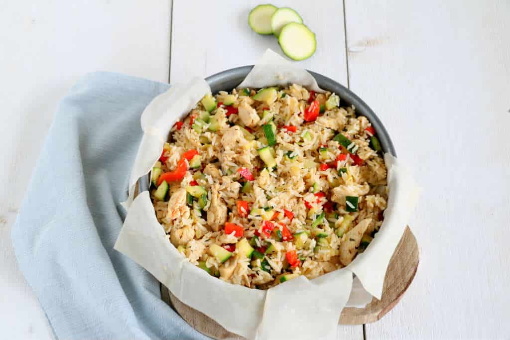 Courgette taart met kip