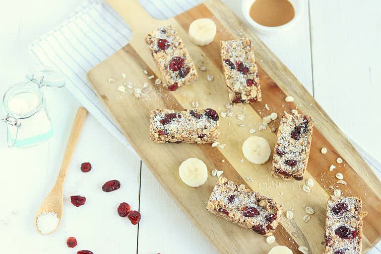 No bake repen met cranberries en kokos