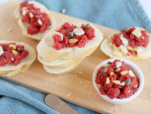 Zelf carpaccio tapenade maken