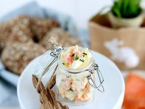 Eiersalade met zalm
