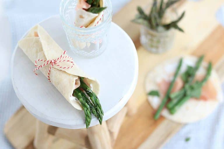 Wraps met geitenkaas en asperges