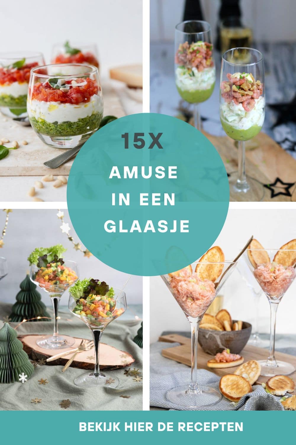 15x amuse in een glaasje