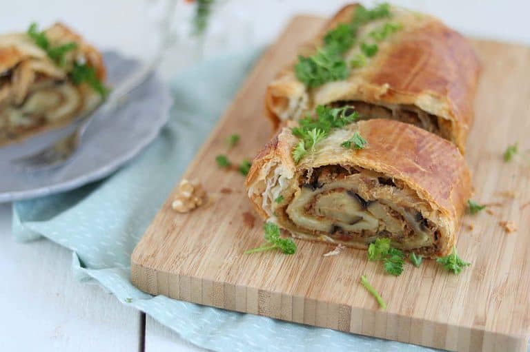 Aubergine wellington een vegetarisch hoofdgerecht of bijgerecht