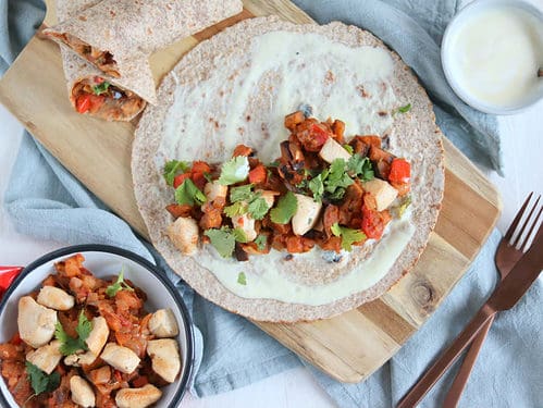 Indiase wraps met kip