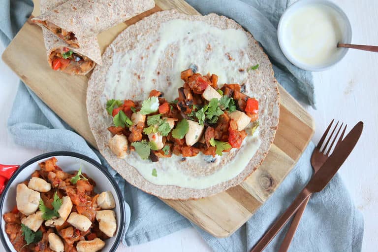 Indiase wraps met kip