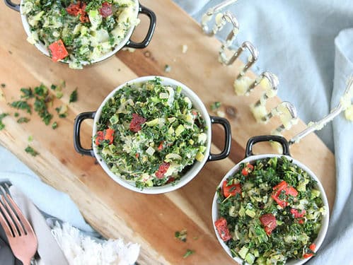 Spaanse boerenkool stamppot met chorizo en geroosterde paprika