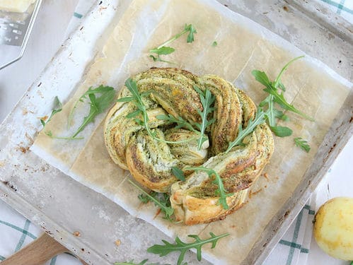 Broodkrans met pesto