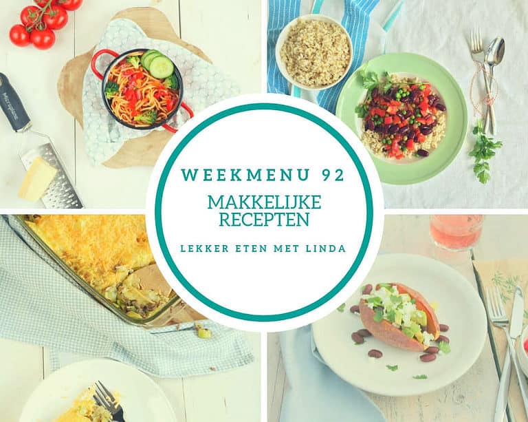 Weekmenu 92 makkelijke recepten