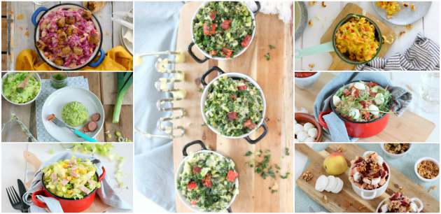 10 x stamppot recepten. Naast de klassieke stamppot recepten met boerenkool, hutspot of zuurkool is er zoveel meer mogelijk. Wat dacht je van een stamppot met zoete aardappel? Qua groente kun je ook alle kanten op zoals een prei stamppot, rucola stamppot of gebruik eens spitskool. #stamppot