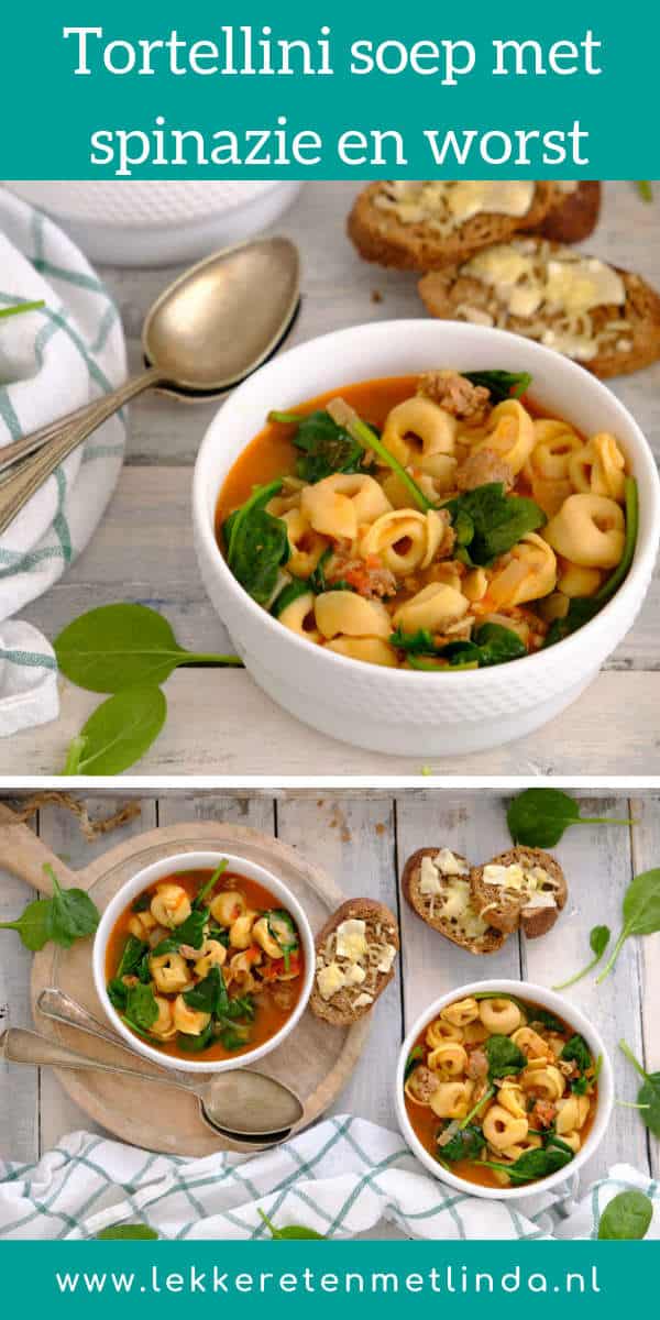 Tortellini soep met spinazie en worst 5a