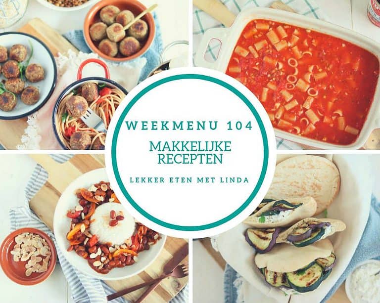 Weekmenu 104 makkelijke recepten