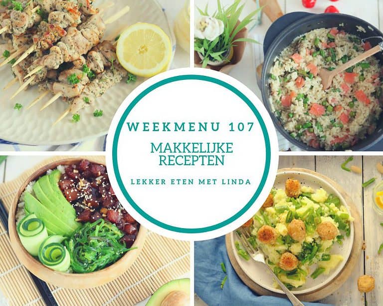 Weekmenu 107 – makkelijke recepten