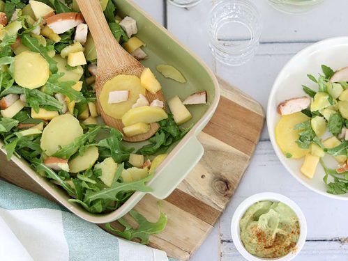 Aardappelsalade met avocadodressing
