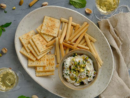 Geitenkaas dip met pistache