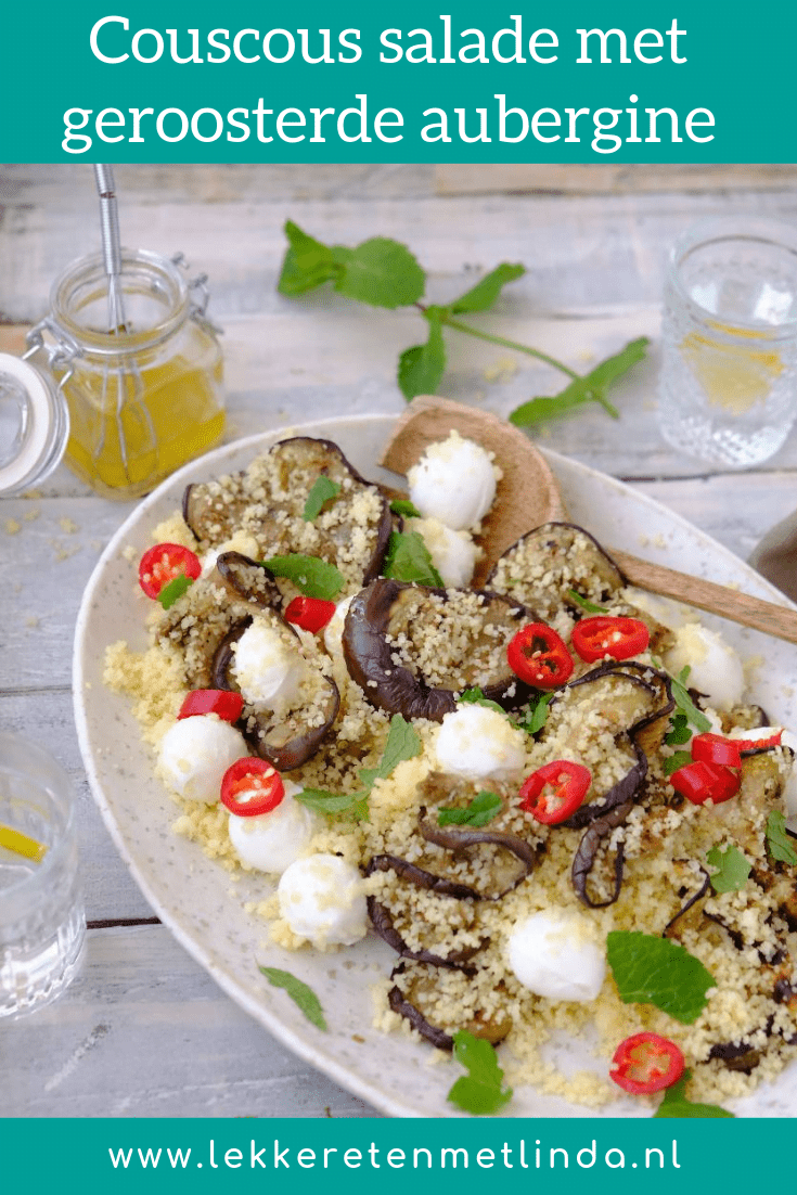 Couscous salade met geroosterde aubergine
