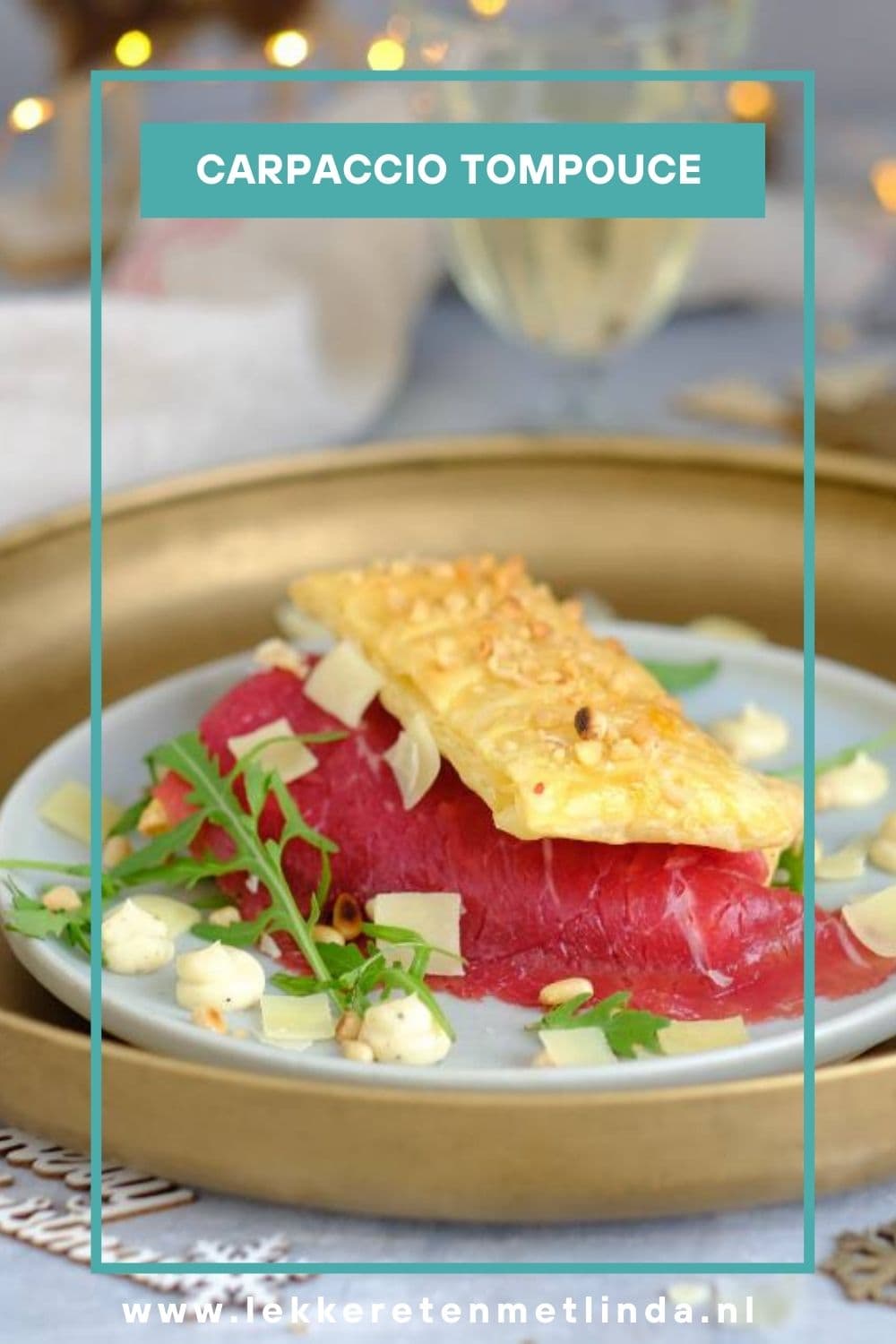 Hartige tompouce met carpaccio