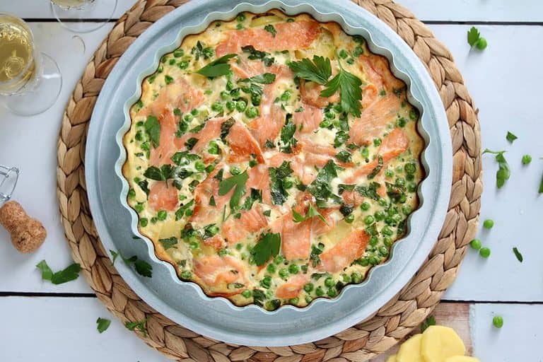 Frittata met aardappel en gerookte zalm