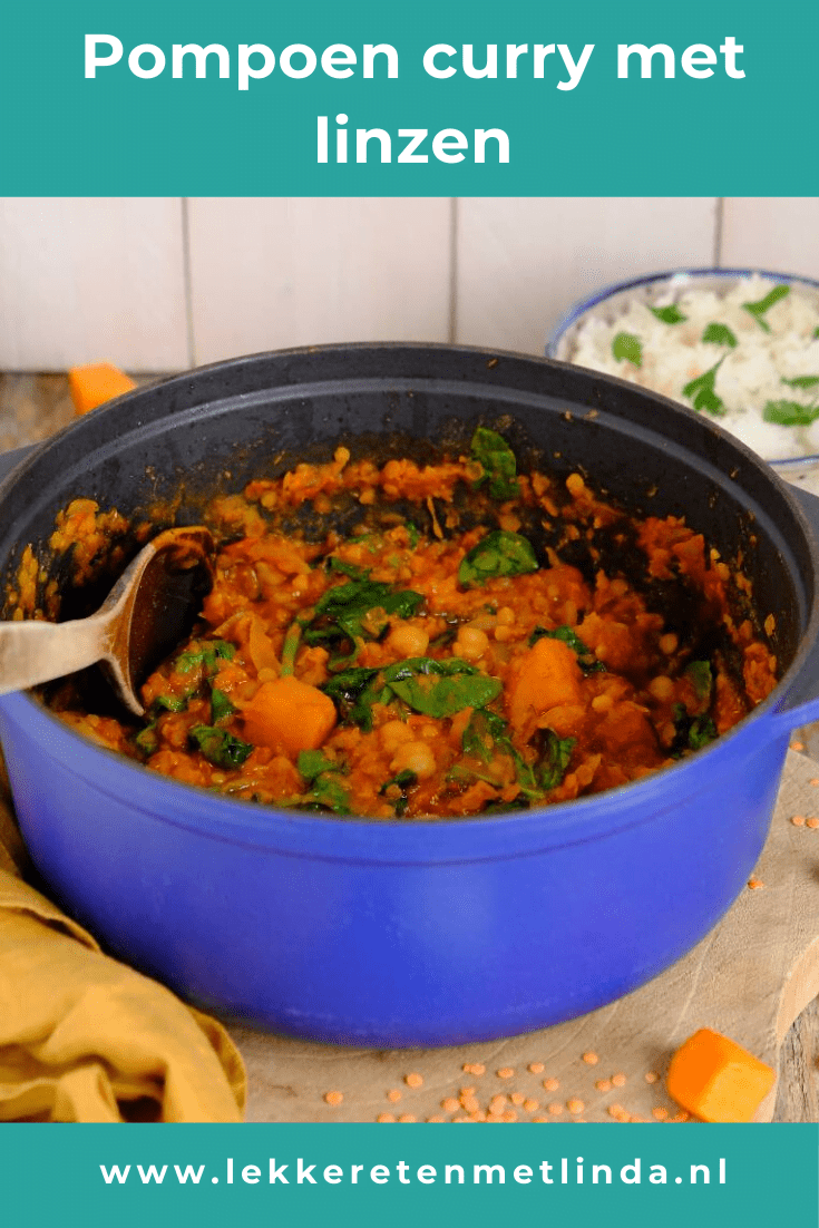 Pompoen curry met linzen en rijst 2
