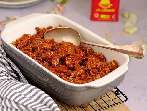 Pulled chicken uit de oven