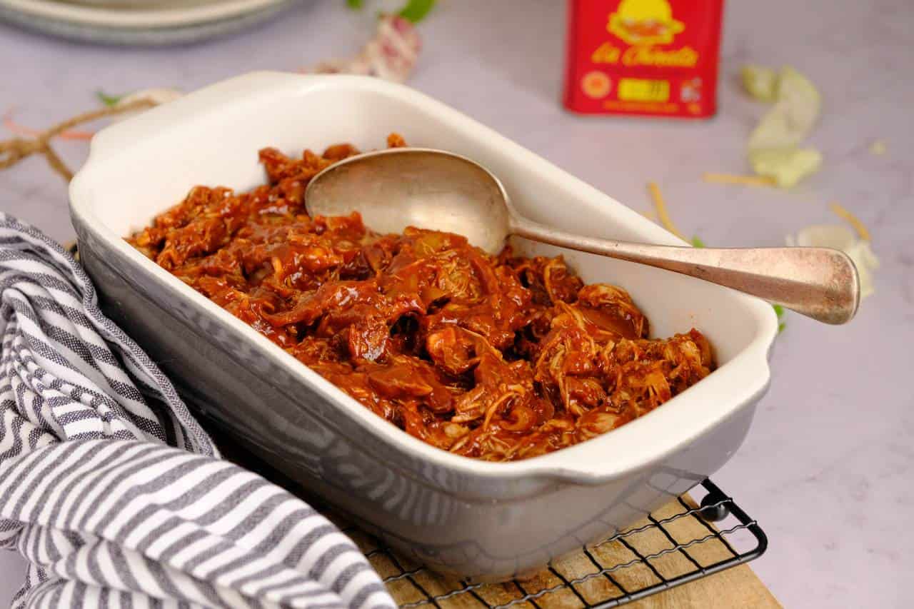 Pulled chicken uit de oven