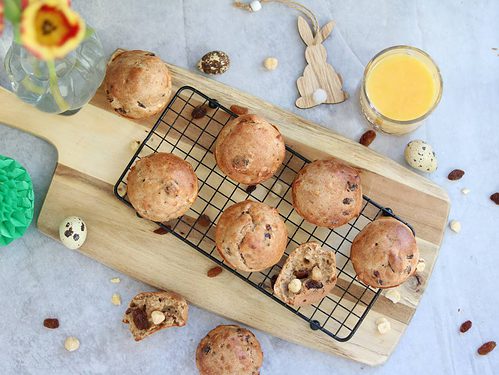 Rozijnen kwarkbolletjes met noten