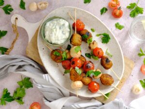 Vegetarische spiesen voor de bbq