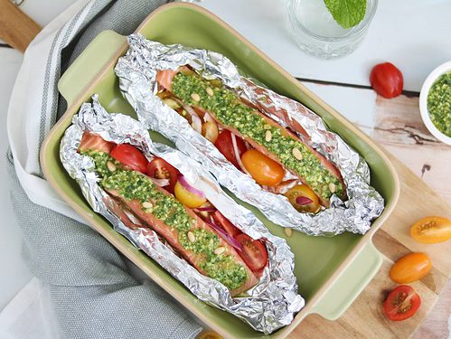 Zalm pakketjes van de bbq