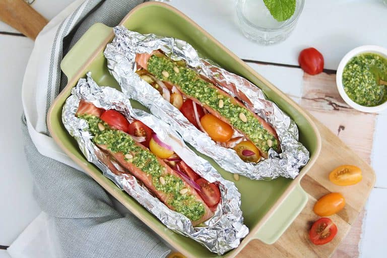 Zalm pakketjes van de bbq