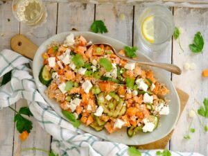 Zoete aardappel salade met feta