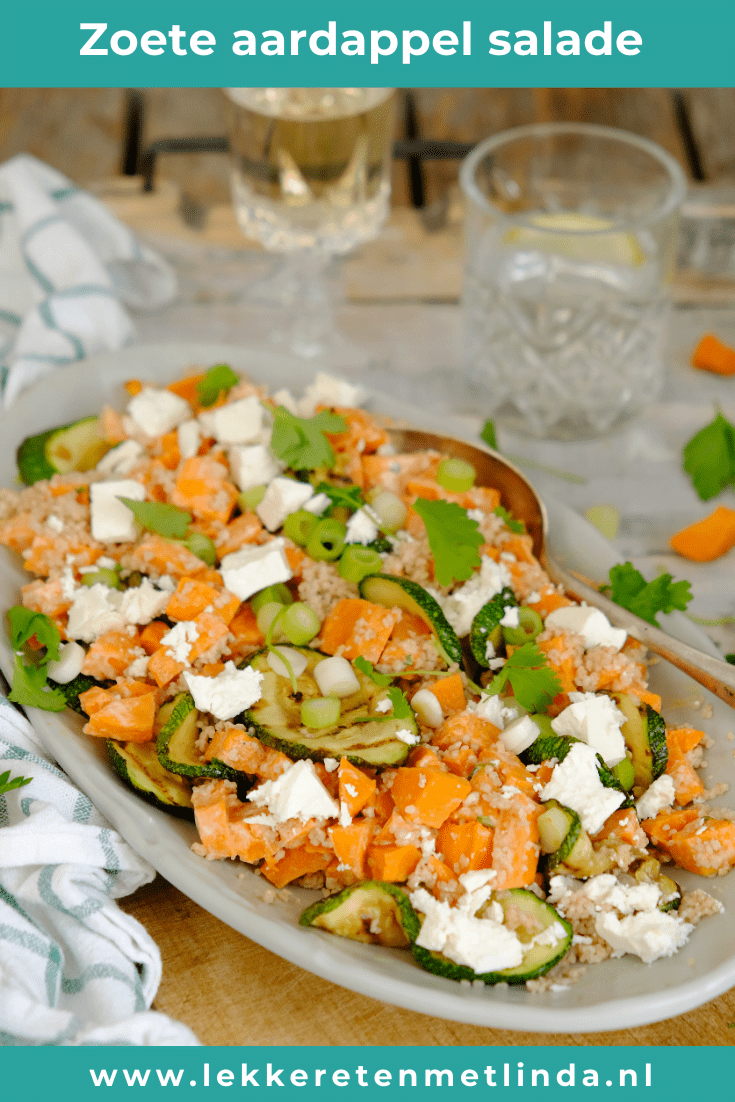 Zoete aardappel salade met feta