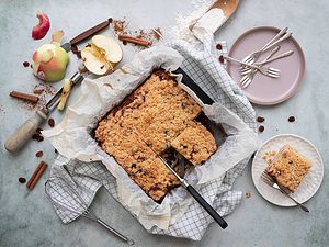 Apple crumble plaatcake