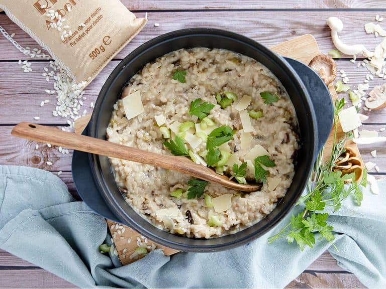 Champignon risotto uit de oven 1 a